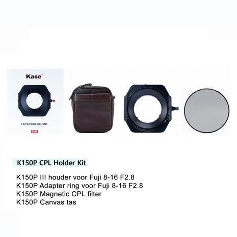 Kase K150P III  Fuji 8-16  CPL kit houder+CPL+tas
